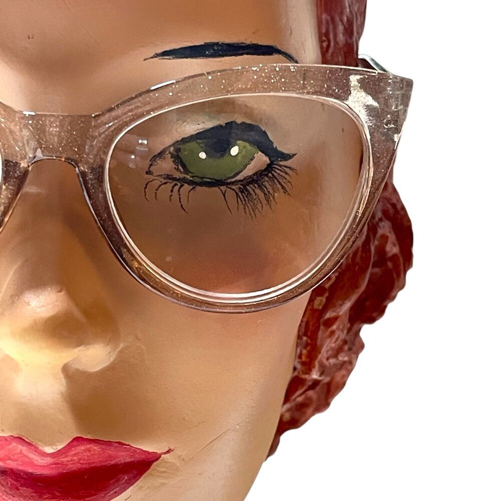 Betsey Johnson +2.00 Reading Glasses Readers Clear Glitter Cat Eye Retro Glam